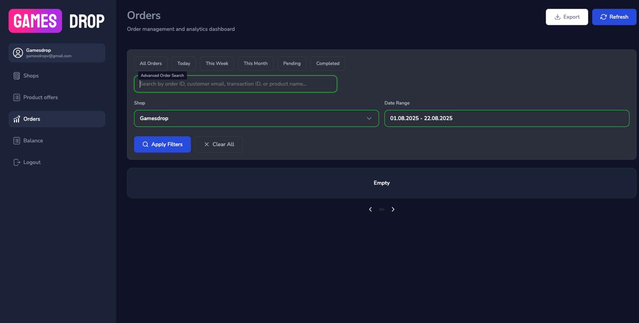 Orders Management Dashboard