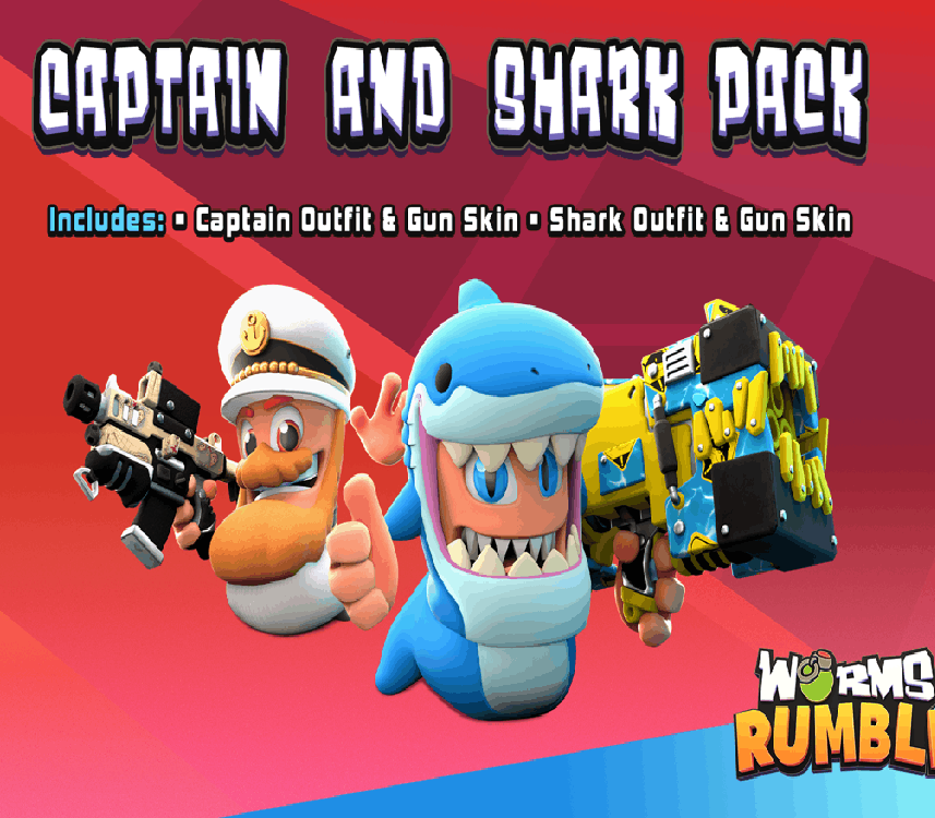 Worms Rumble - Captain & Shark Double Pack DLC PC Steam CD Key Logo