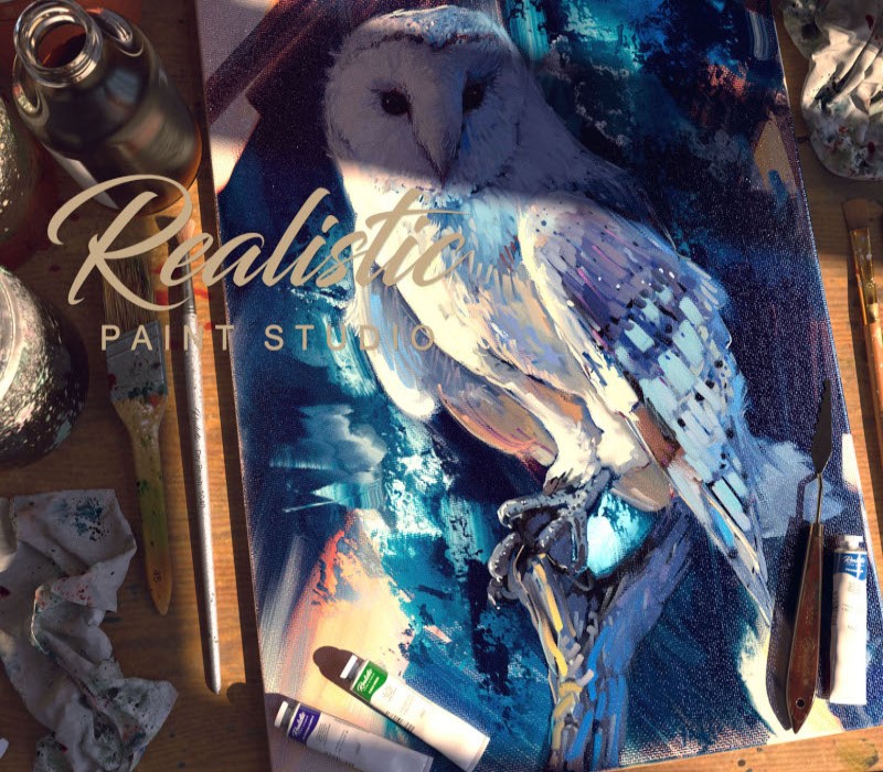 Realistic Paint Studio Key Logo