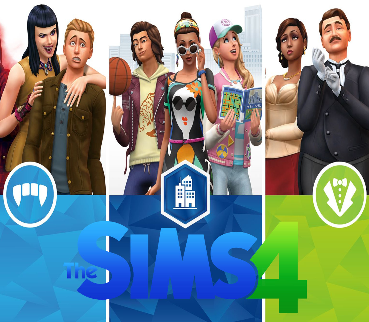 The Sims 4 - City Living + Vampires + Vintage Glamour DLC Bundle PC EA App CD Key Logo