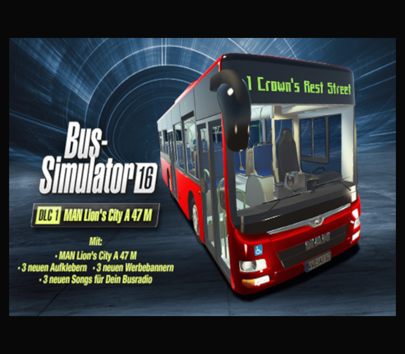 Bus Simulator 16 - MAN Lion's City A 47 M 16 DLC PC Steam CD Key Logo