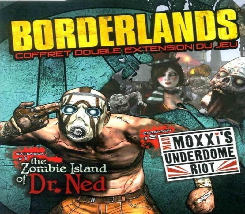 Borderlands Double Game Add-on Pack - The Zombie Island of Dr. Ned + Mad Moxxi's Underdome Riot DLC Steam CD Key Logo