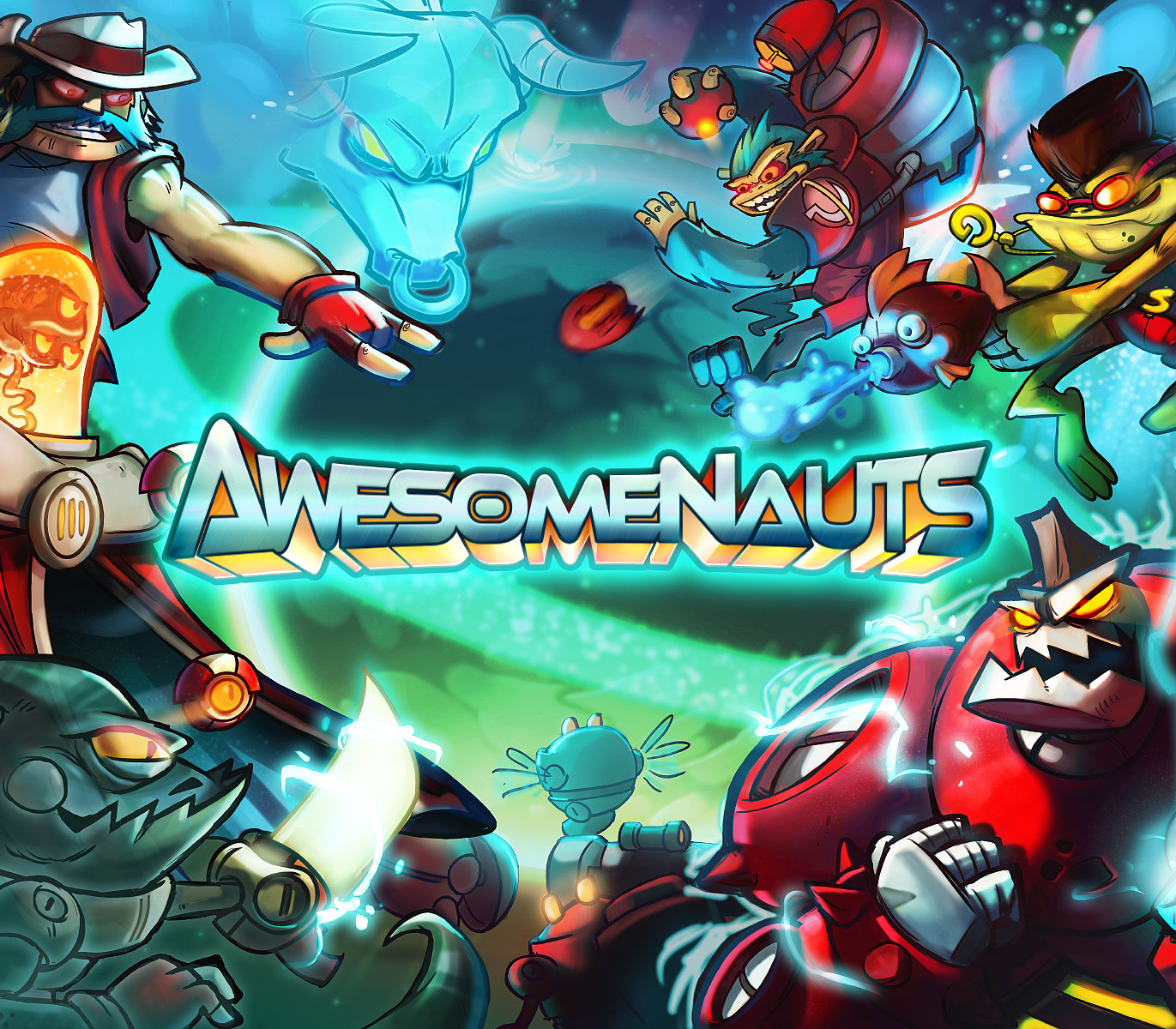 Awesomenauts + 3 Character DLCs Bundle Steam CD Key Logo