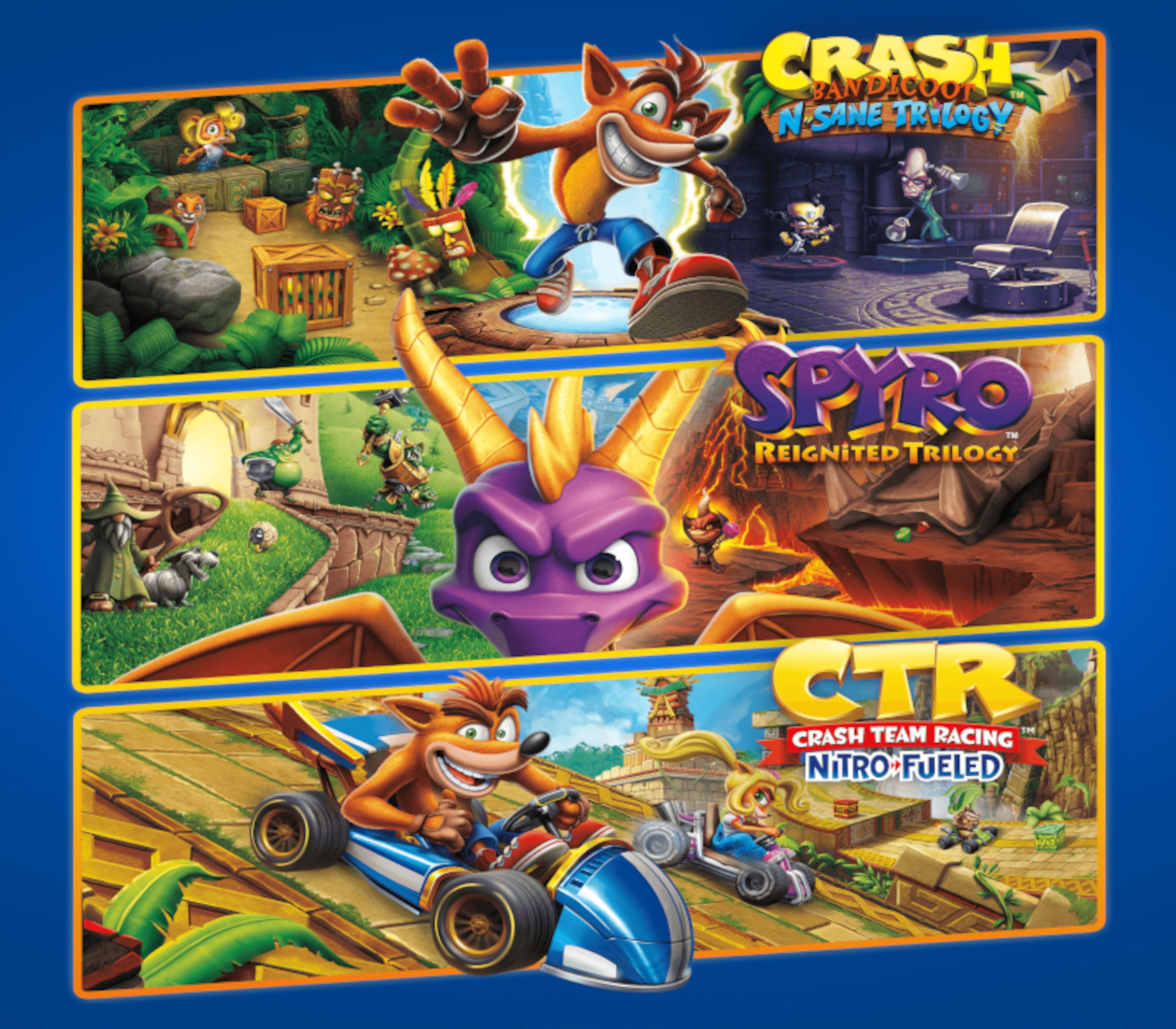 Crash + Spyro Triple Play Bundle AR XBOX One / Xbox Series X|S CD Key Logo